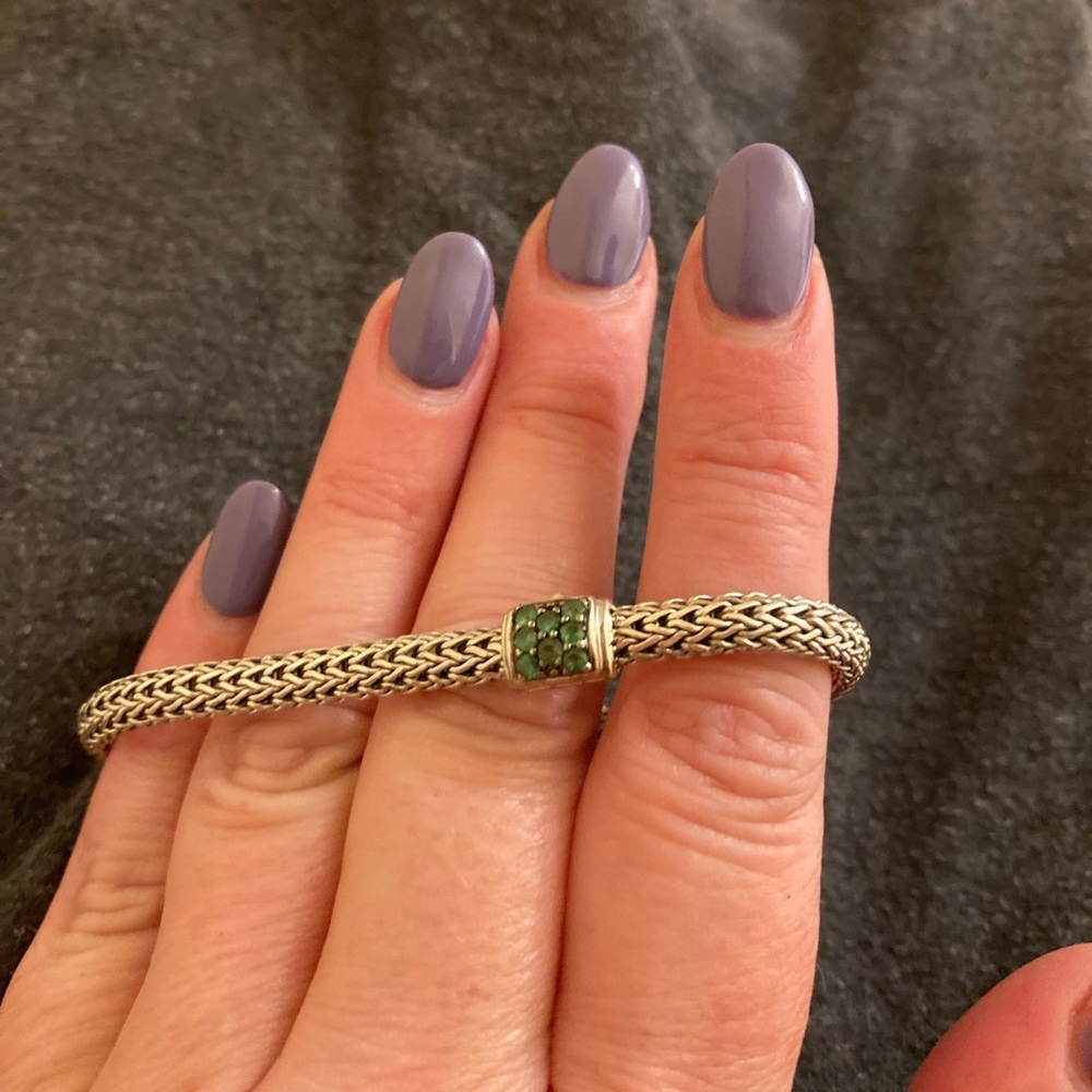 John Hardy Tsavorite classic pace chain sterling bracelet